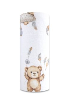 PIELUCHA FLANELA DRUK 70/80 0237 MISIE W KOSZYKACH BIAŁE TŁO
