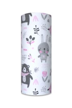 PIELUCHA FLANELA DRUK 70/80 0849 ZWIERZĘTA LEŚNE RÓŻOWE