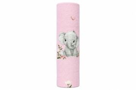 PIELUCHA FLANELA DRUK 70/80 2521 SŁONIKI NA KSIĘŻYCU RÓŻOWE TŁO