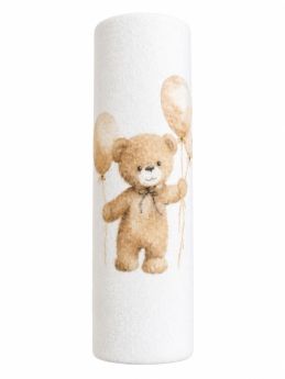 PIELUCHA FLANELA DRUK 70/80 2637 MISIU USZATEK Z BALONAMI BEŻ