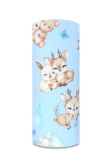 PIELUCHA FLANELA DRUK 70/80 4473 JELONEK MIŚ NA CHMURCE NIEBIESKIE TŁO