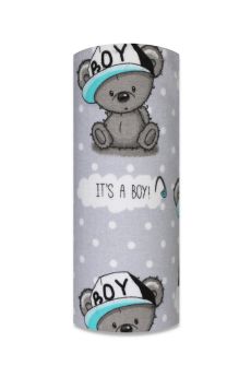 PIELUCHA FLANELA DRUK 70/80 542 MŚ BOY NA SZARYM TLE