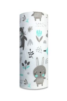 PIELUCHA FLANELA DRUK 70/80 7039 ZWIERZĘTA LEŚNE MIĘTA