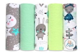 PIELUCHY FLANELA DRUK I KOLOR 70/80 7077 ZESTAW 4