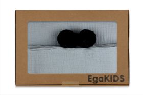 POŚCIEL MUŚLIN KRESZ POMPON 8128 NATURAL GRAY