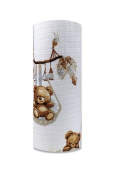 PIELUCHA TETRA DRUK 70/80 1326 MISIE W KOSZYKACH BIAŁE TŁO