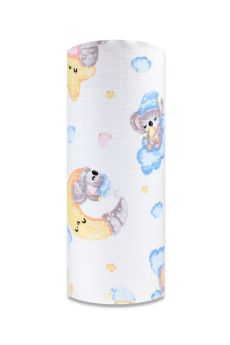 PIELUCHA TETRA DRUK 70/80 3698 MIŚ NA KSIĘŻYCU ŻÓŁTO NIEBIESKI