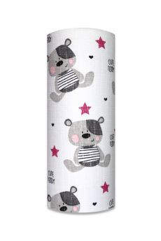 PIELUCHA TETRA DRUK 70/80 788 CUTE TEDDY Z RÓŻOWĄ GWIAZDKĄ